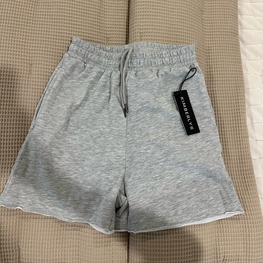 High waisted knit shorts